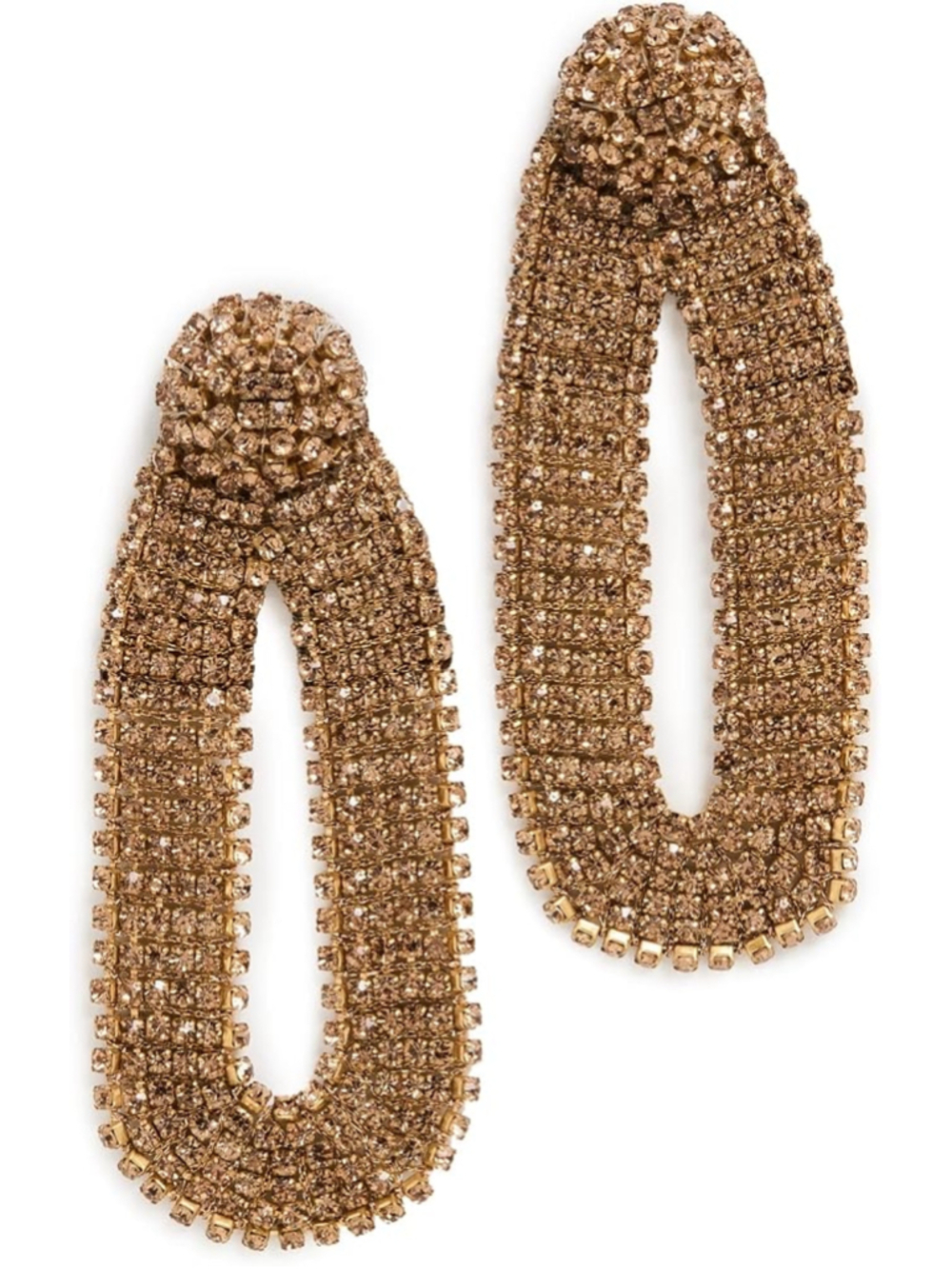 Deepa Gurnani Gold Shyna Rhinestone Hoop Earrings One Size